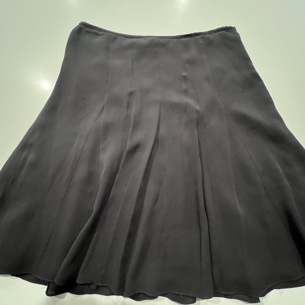Vintage Jones New York 100% Silk Skirt / Charcoal Gray / Fully Lined / Size 8